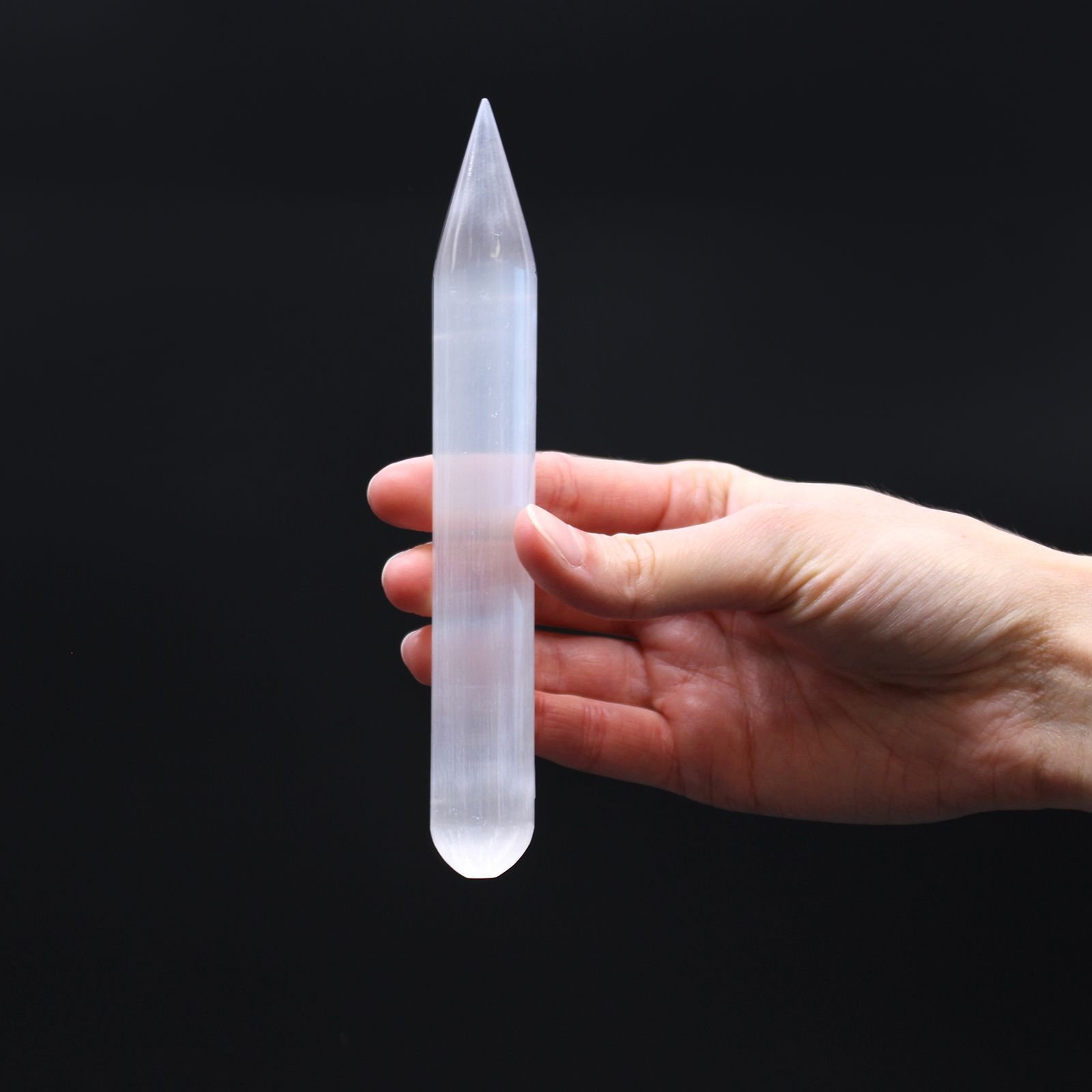 Selenite Wand - 16 Cm (Point One End) 3 selenite wand - 16 cm (point one end) - image 3