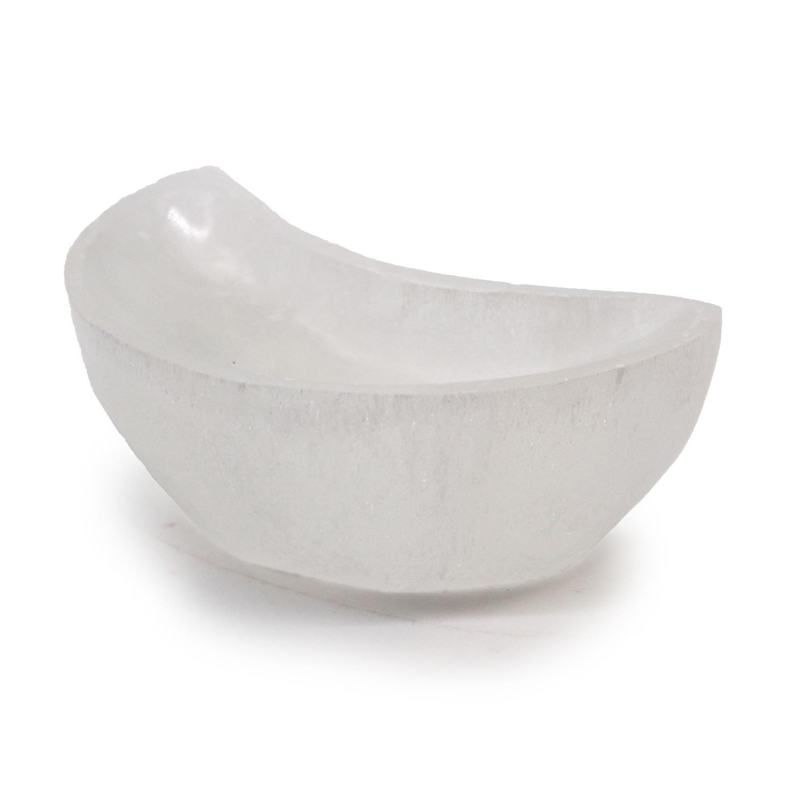 Selenite Moon Bowl - 10Cm 1 selenite moon bowl 10cm carved by hand crescent natural gypsum lunar altar mystic grove uk