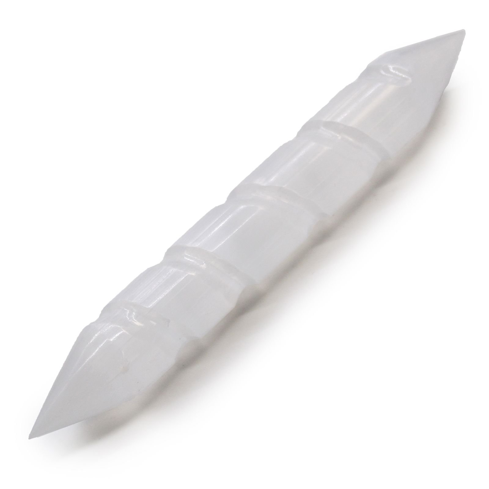 Selenite Spiral Wands - 16 Cm (Point Both Ends) 1 selenite spiral wands - 16 cm (point both ends)