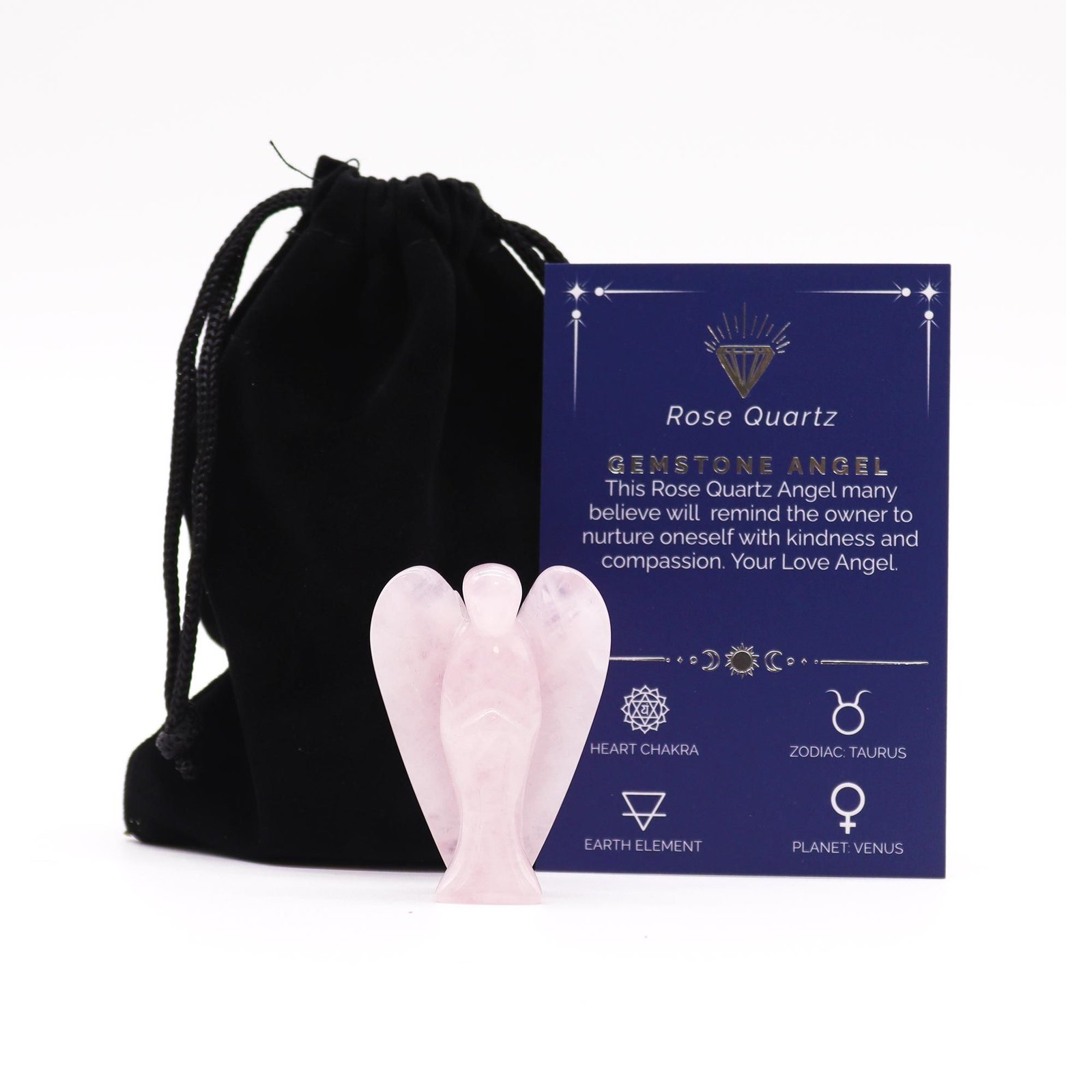 Rose Quartz Angel Carving 1 rose quartz angel crystal