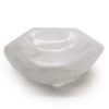 Selenite hex bowl 10cm carved by hand natural gypsum hexagonal charging dish Mystic Grove UK