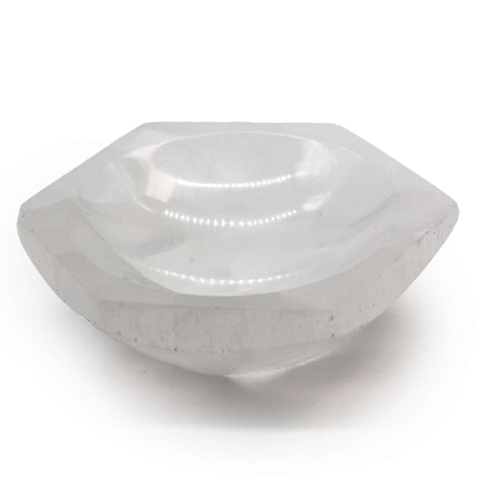 Selenite Hex Bowl - 10Cm 1 selenite hex bowl 10cm carved by hand natural gypsum hexagonal charging dish mystic grove uk