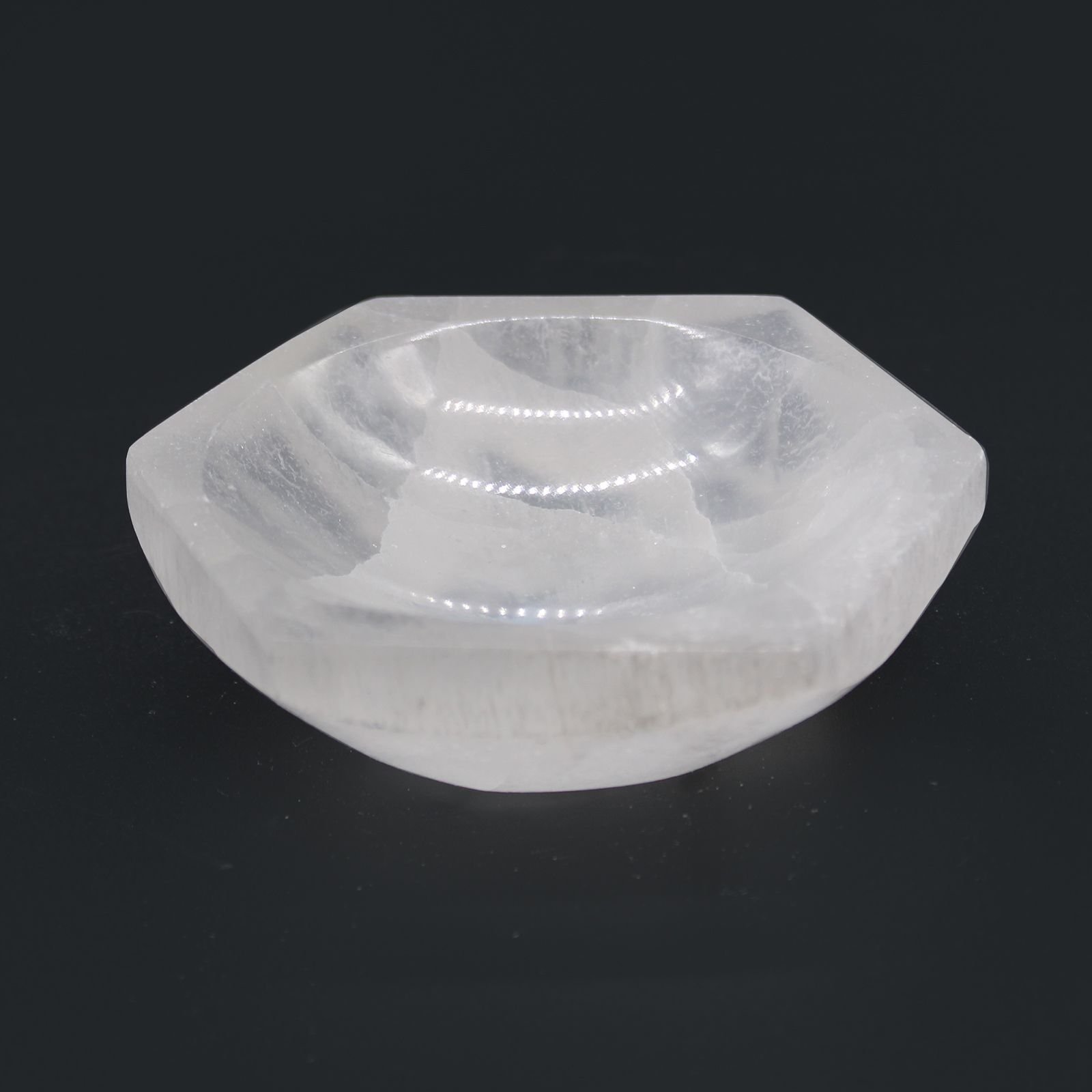 Selenite Hex Bowl - 10Cm 3 selenite hex bowl - 10cm - image 3