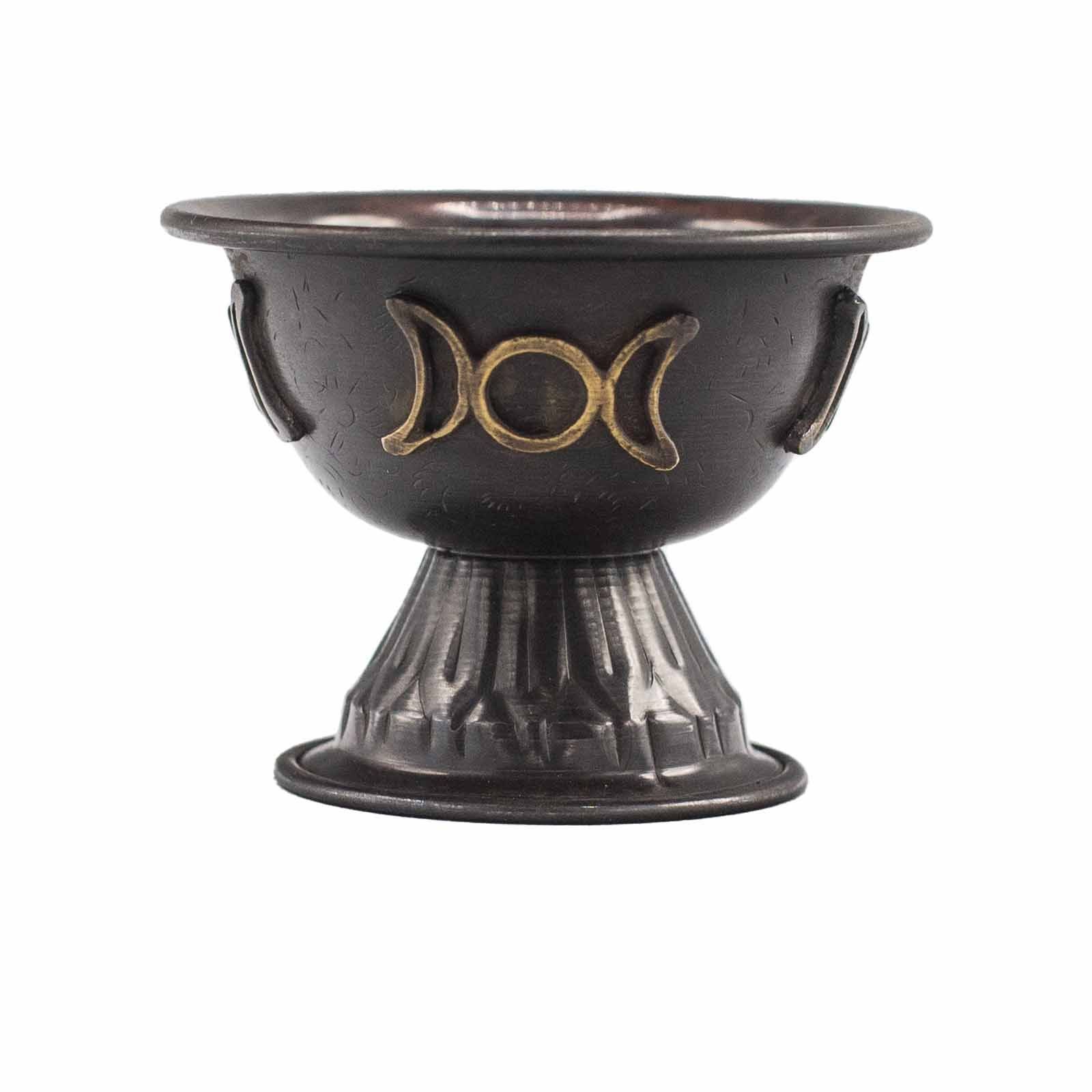 Antique Copper Ritual Chalice Triple Moon 10X8Cm 4 antique copper ritual chalice triple moon 10x8cm - image 4