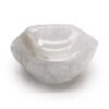 Small selenite bowl 6cm carved by hand natural gypsum hexagonal ring dish Mystic Grove UK