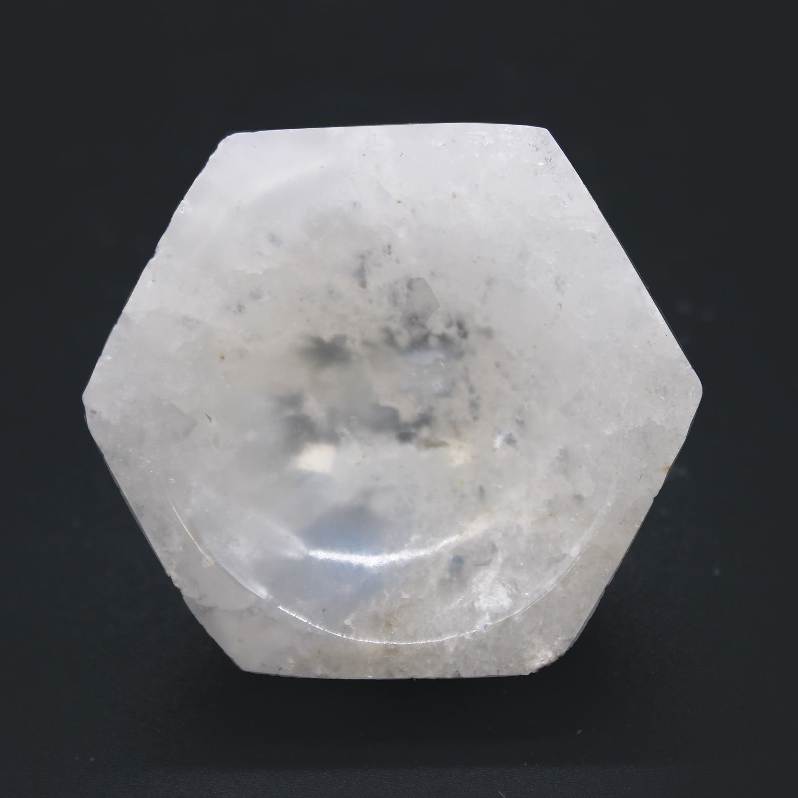 Selenite Hex Bowl - 6Cm 2 selenite hex bowl - 6cm - image 2