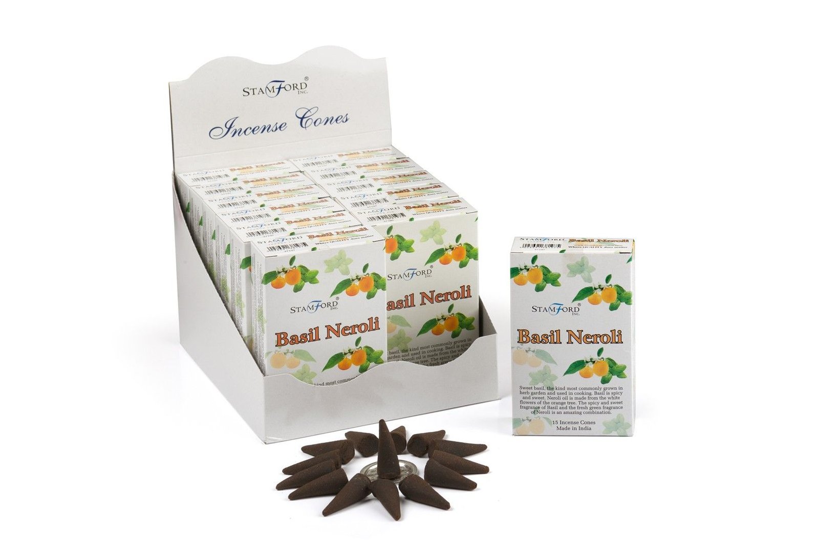 Basil &Amp; Neroli Incense Cones 1 basil & neroli incense cones