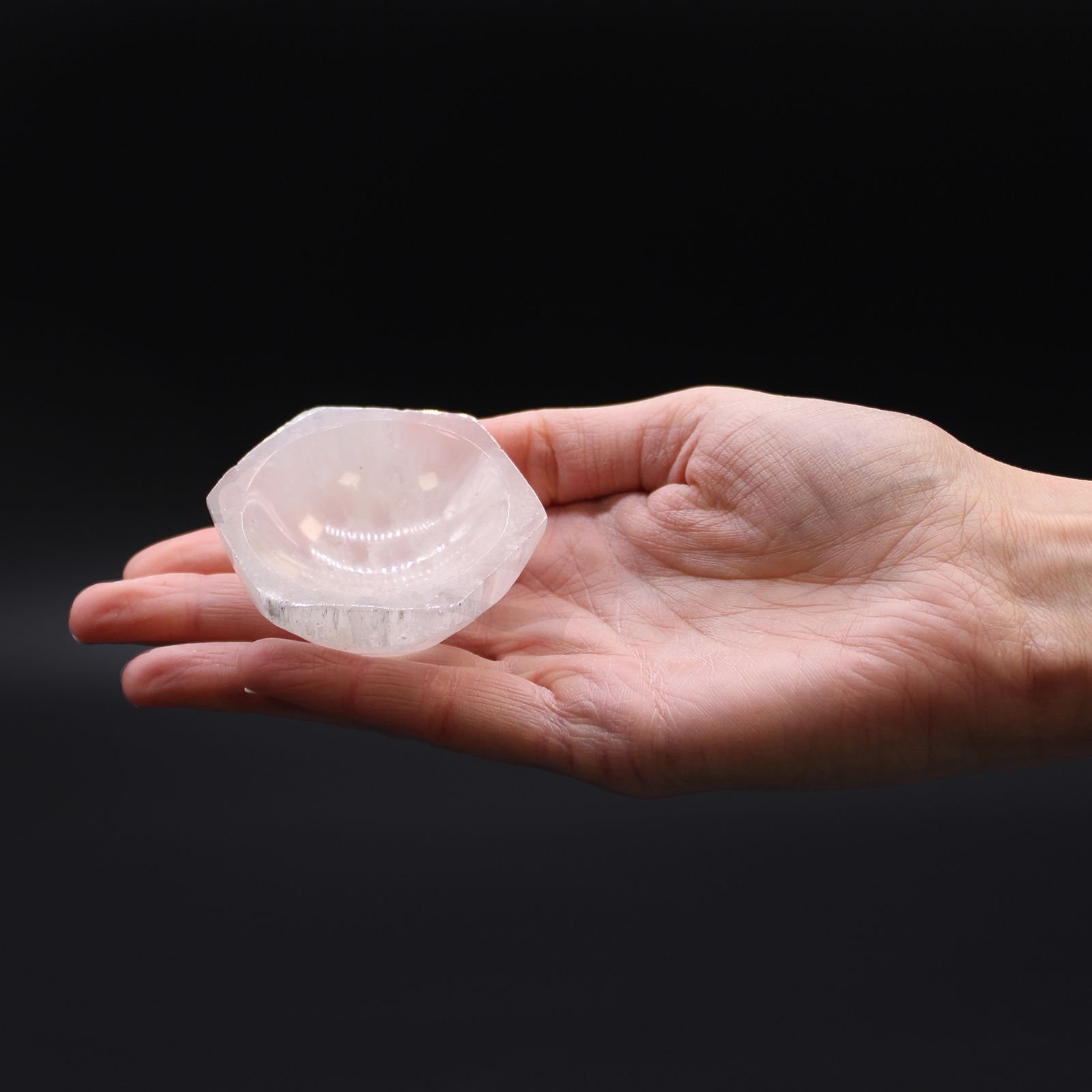 Selenite Hex Bowl - 6Cm 4 selenite hex bowl - 6cm - image 4