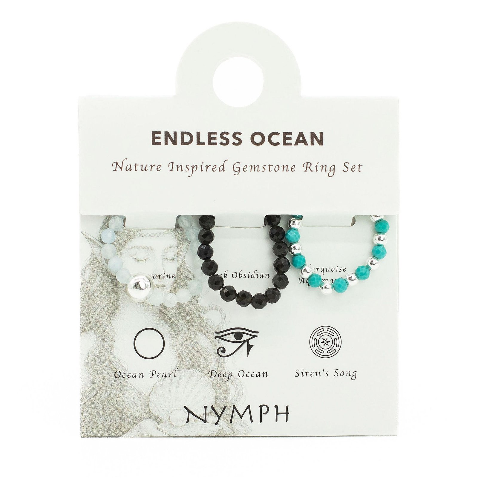 Nymph Spirit Gemstone Ring Set - Endless Ocean 6 nymph spirit gemstone ring set - endless ocean - image 6