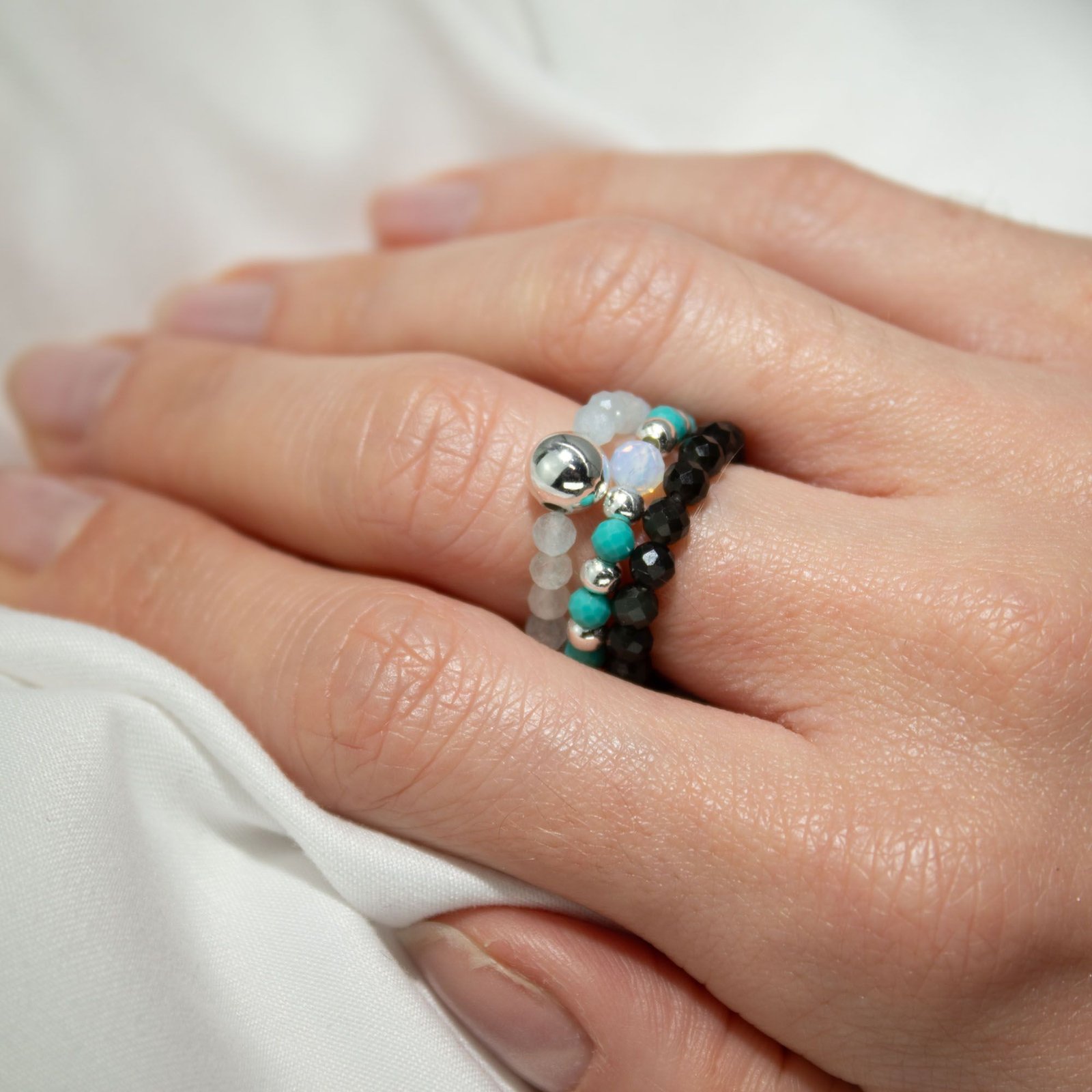 Nymph Spirit Gemstone Ring Set - Endless Ocean 5 nymph spirit gemstone ring set - endless ocean - image 5