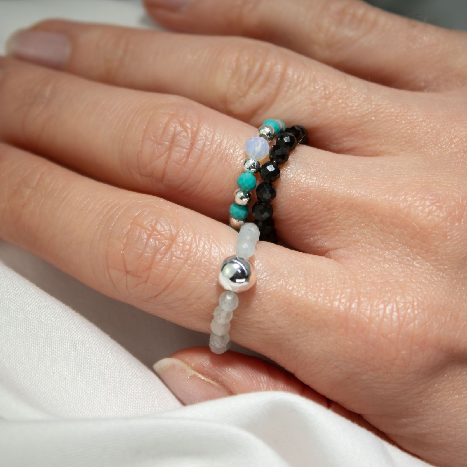 Nymph Spirit Gemstone Ring Set - Endless Ocean 8 nymph spirit gemstone ring set - endless ocean - image 8