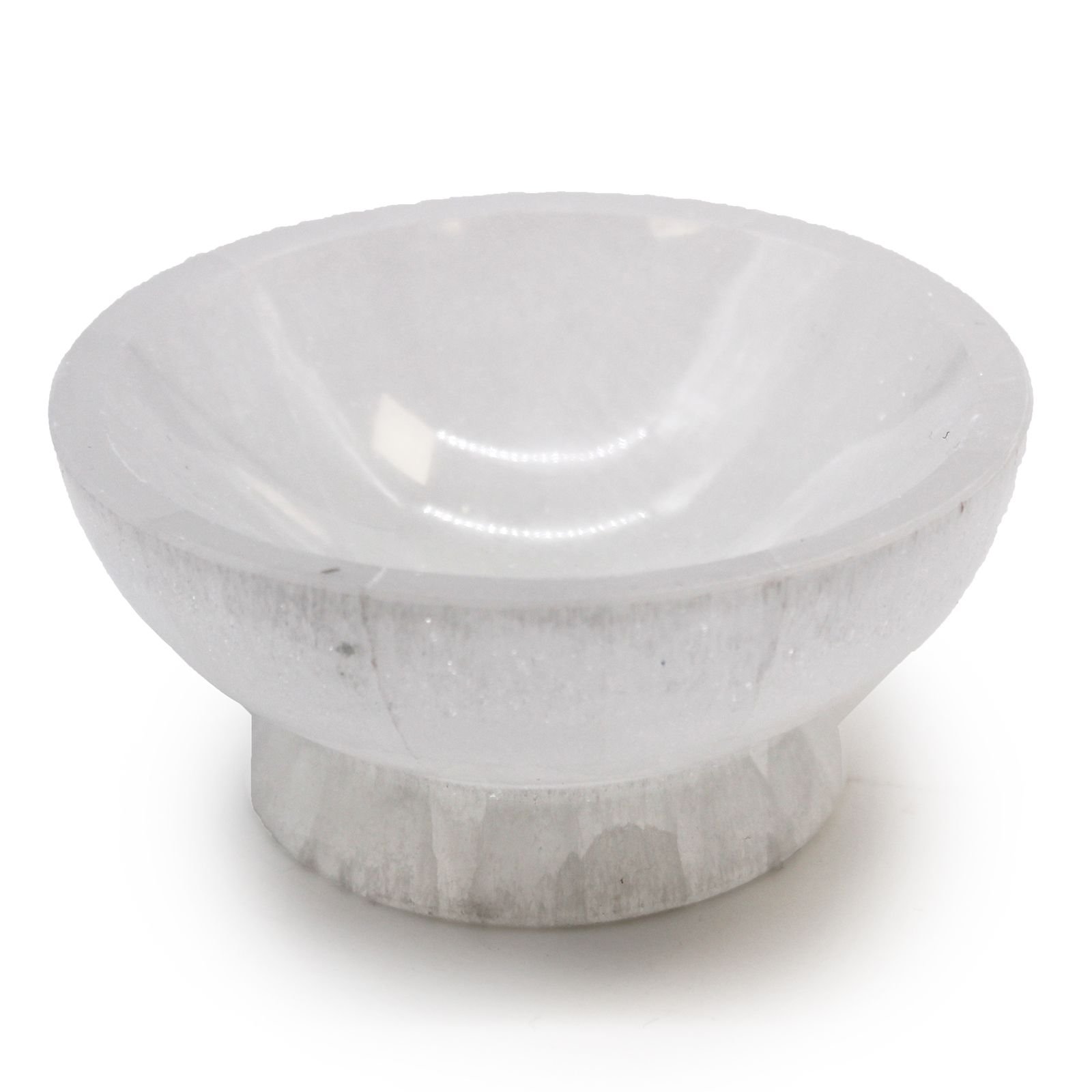 Selenite Ritual Bowl - 10Cm 1 selenite ritual bowl 10cm carved by hand natural gypsum altar smudge dish mystic grove uk