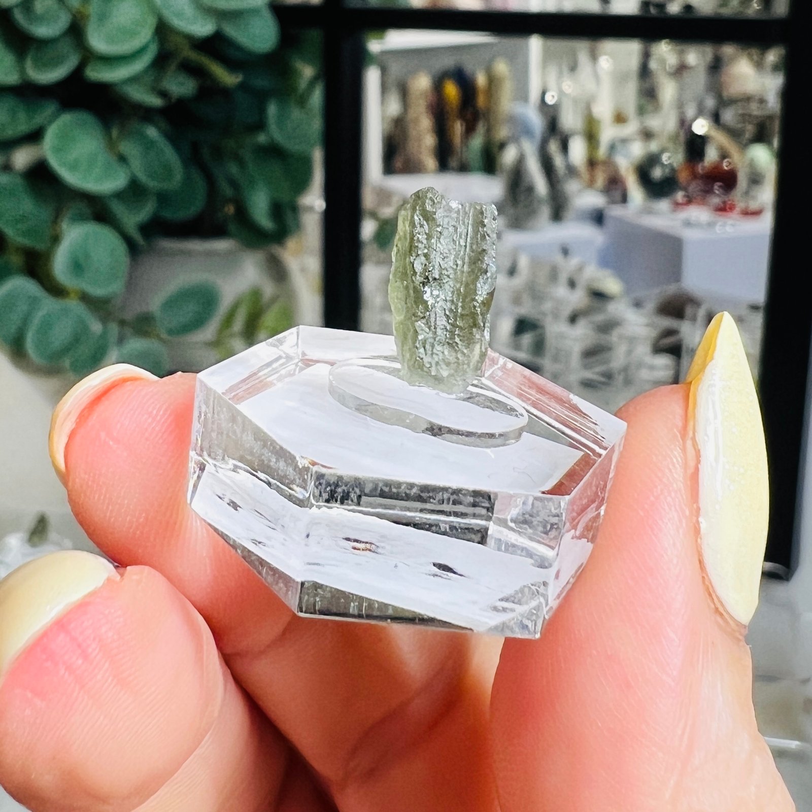 Genuine Raw Moldavite 0.48g Czech Tektite C5 1 Genuine raw moldavite 0.48g Czech tektite C5, olive green natural glass with pitted surface, Mystic Grove UK