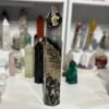 Volcano agate tower 30cm tall, polished black grey and cream banded agate with druzy pockets, Mystic Grove UK Volcano agate tower 30cm tall, polished black grey and cream banded agate with druzy pockets, Mystic Grove UK