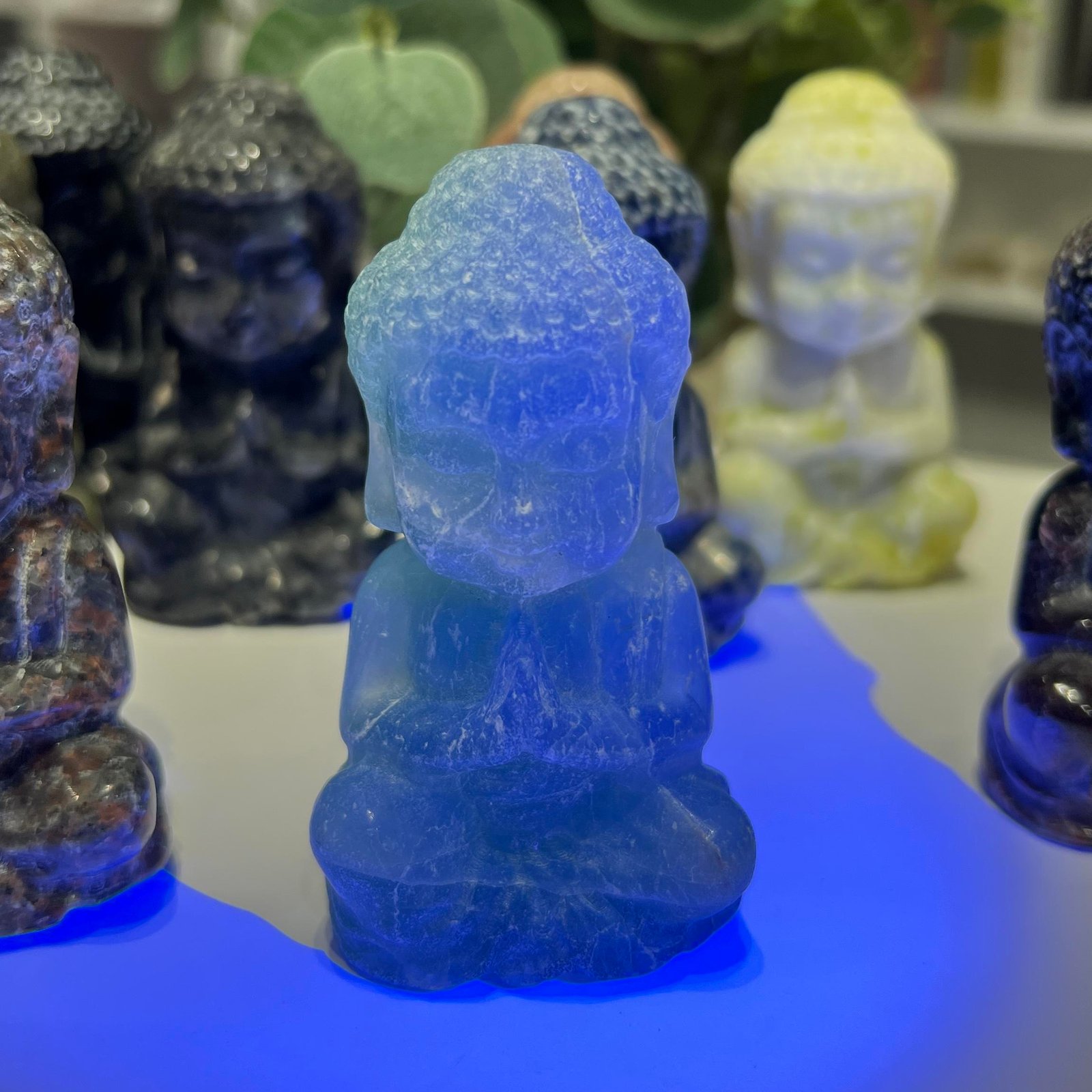 Praying Buddha Crystal Carving, Mystic Grove UK
