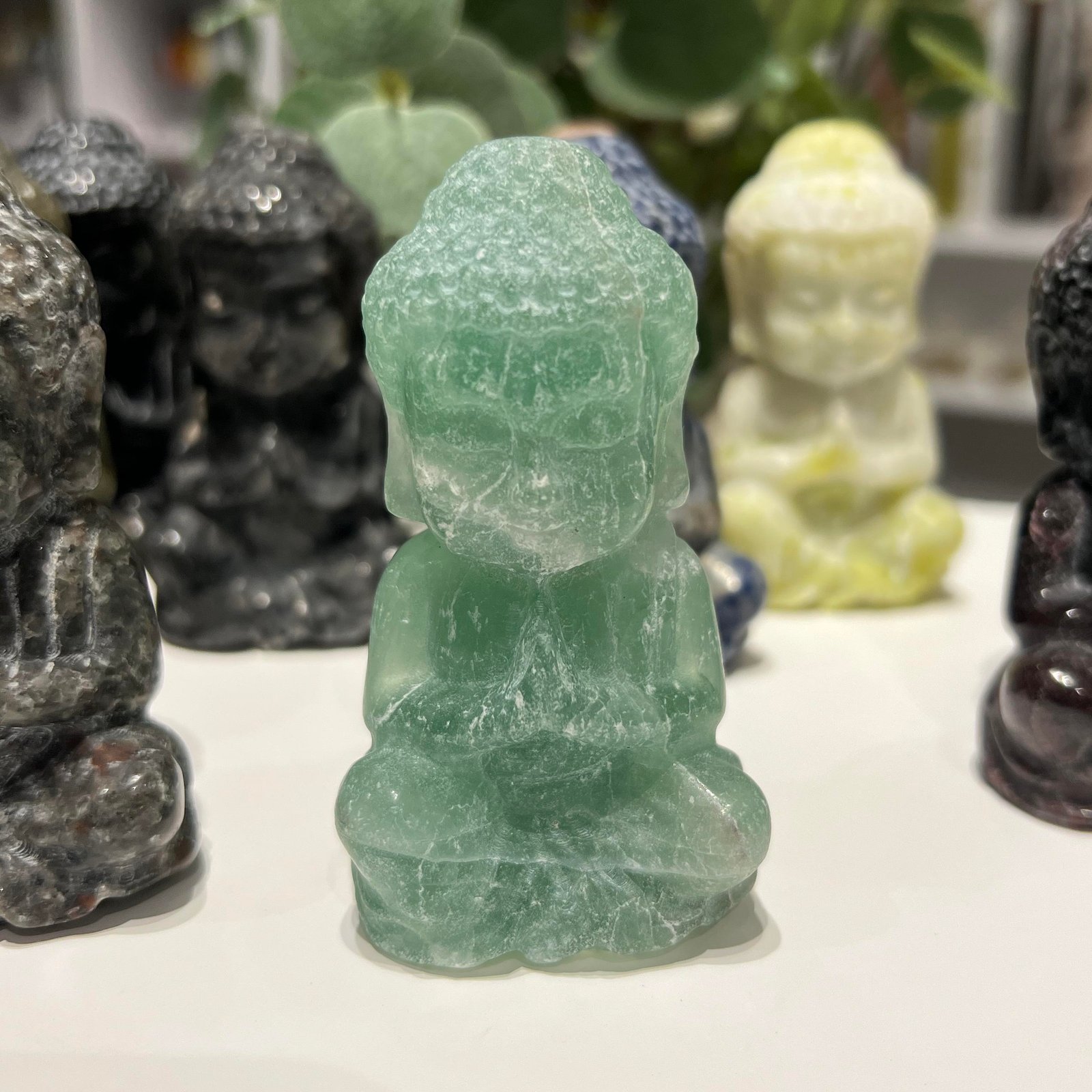 Praying Buddha Crystal Carving, Mystic Grove UK