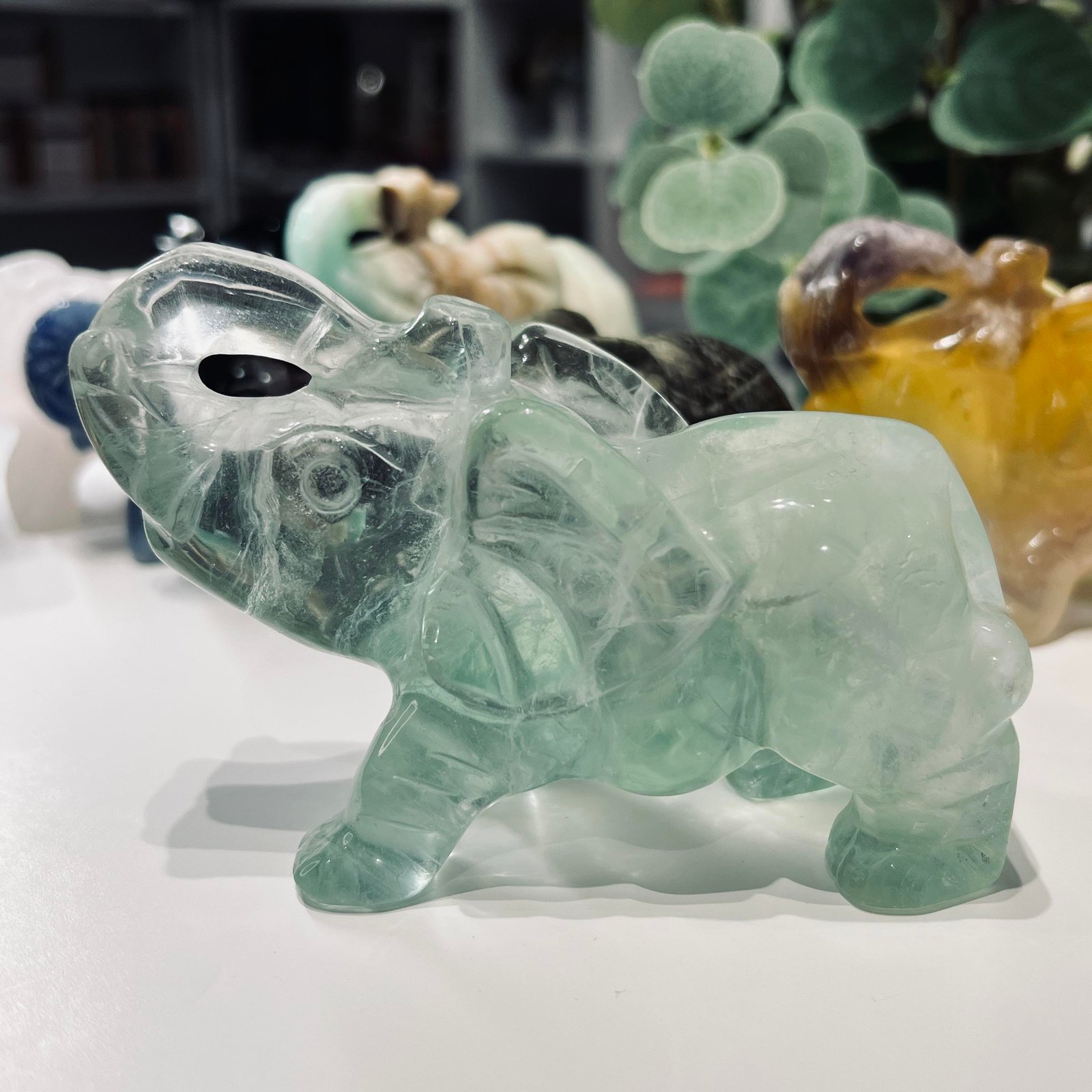 Crystal Elephant Carving, Mystic Grove UK