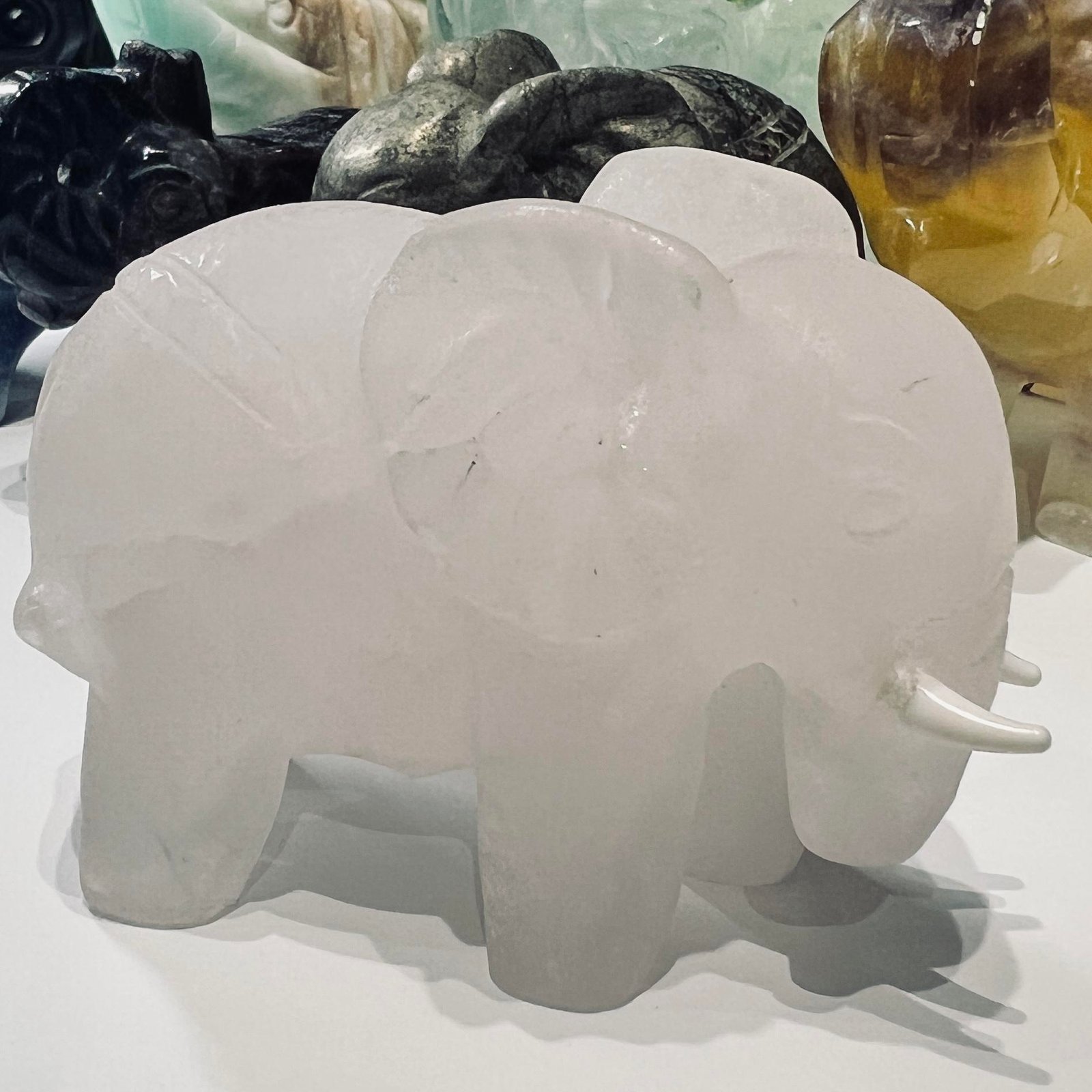 Crystal Elephant Carving, Mystic Grove UK