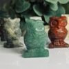 IMG_7066 Green aventurine owl carving 5cm tall, polished mid green stone owl, Mystic Grove UK