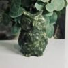 IMG_7069 Green jade owl carving 9cm tall, deep mossy green stone owl, Mystic Grove UK
