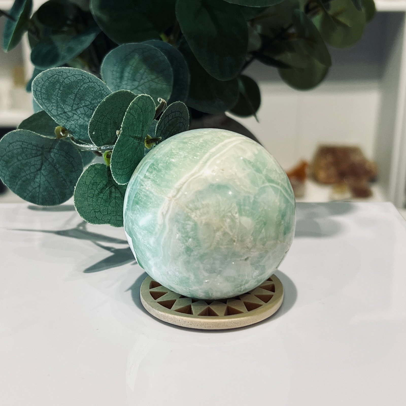 Hemimorphite Sphere 60mm 281g 5 Hemimorphite Sphere 60mm 281g - Image 5