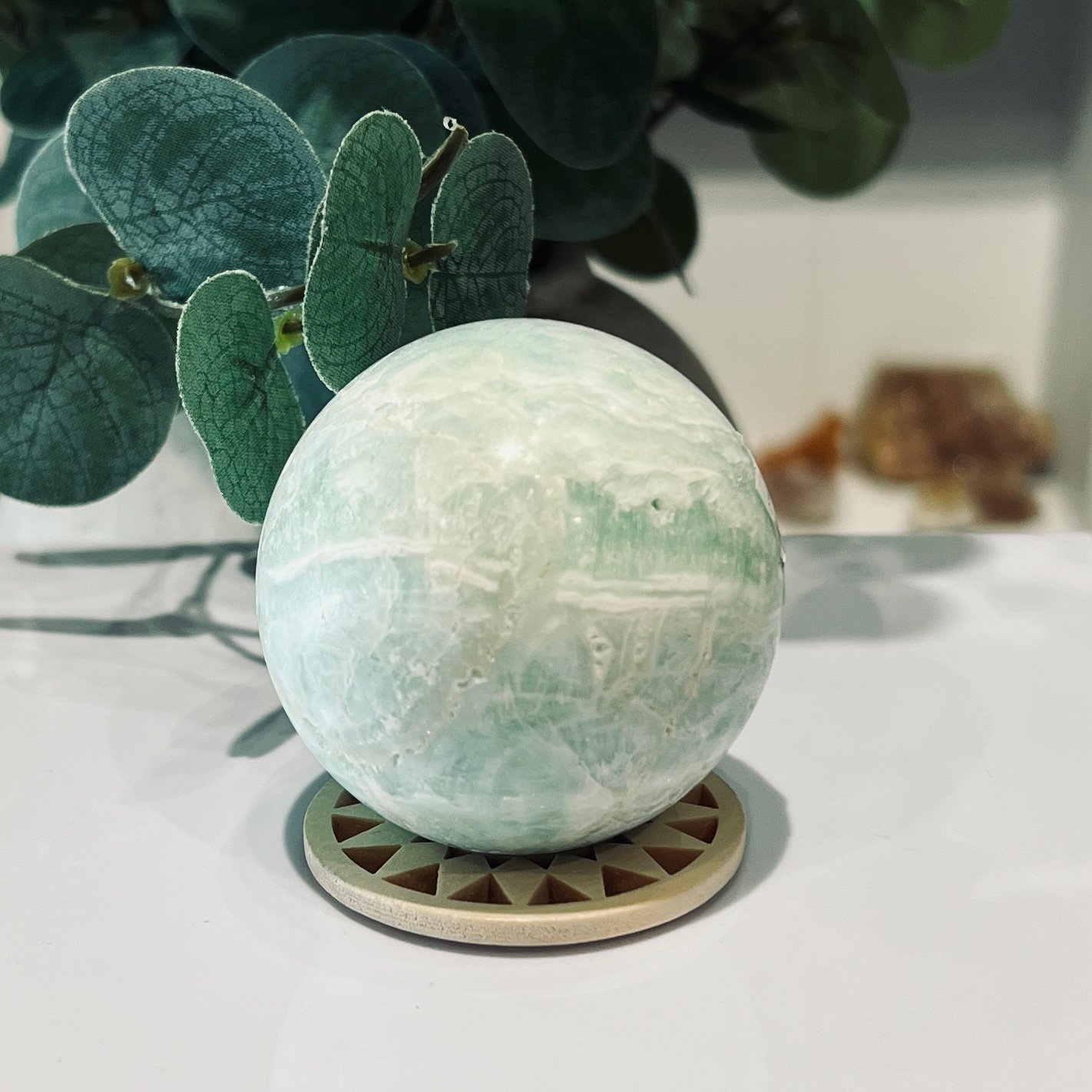 Hemimorphite Sphere 60mm 281g 4 Hemimorphite Sphere 60mm 281g - Image 4