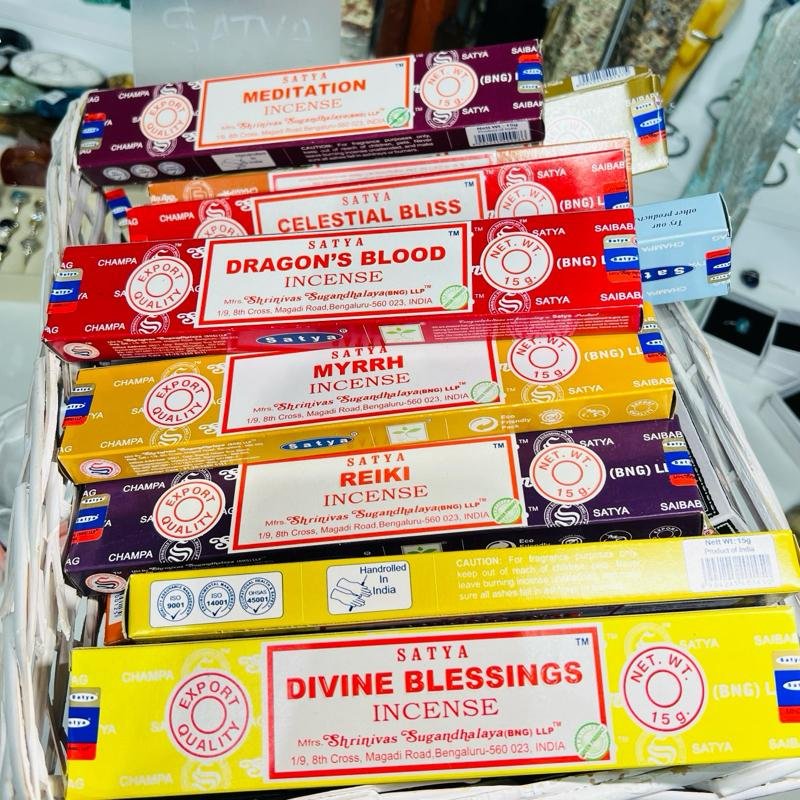 Satya incense sticks 15g boxes, Mystic Grove UK