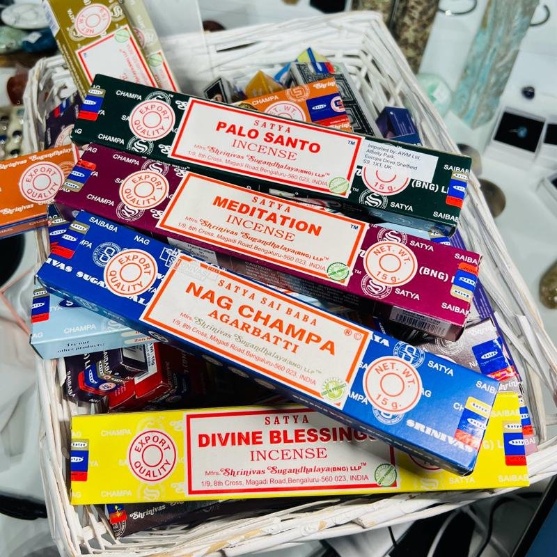 Satya incense sticks 15g boxes, Mystic Grove UK