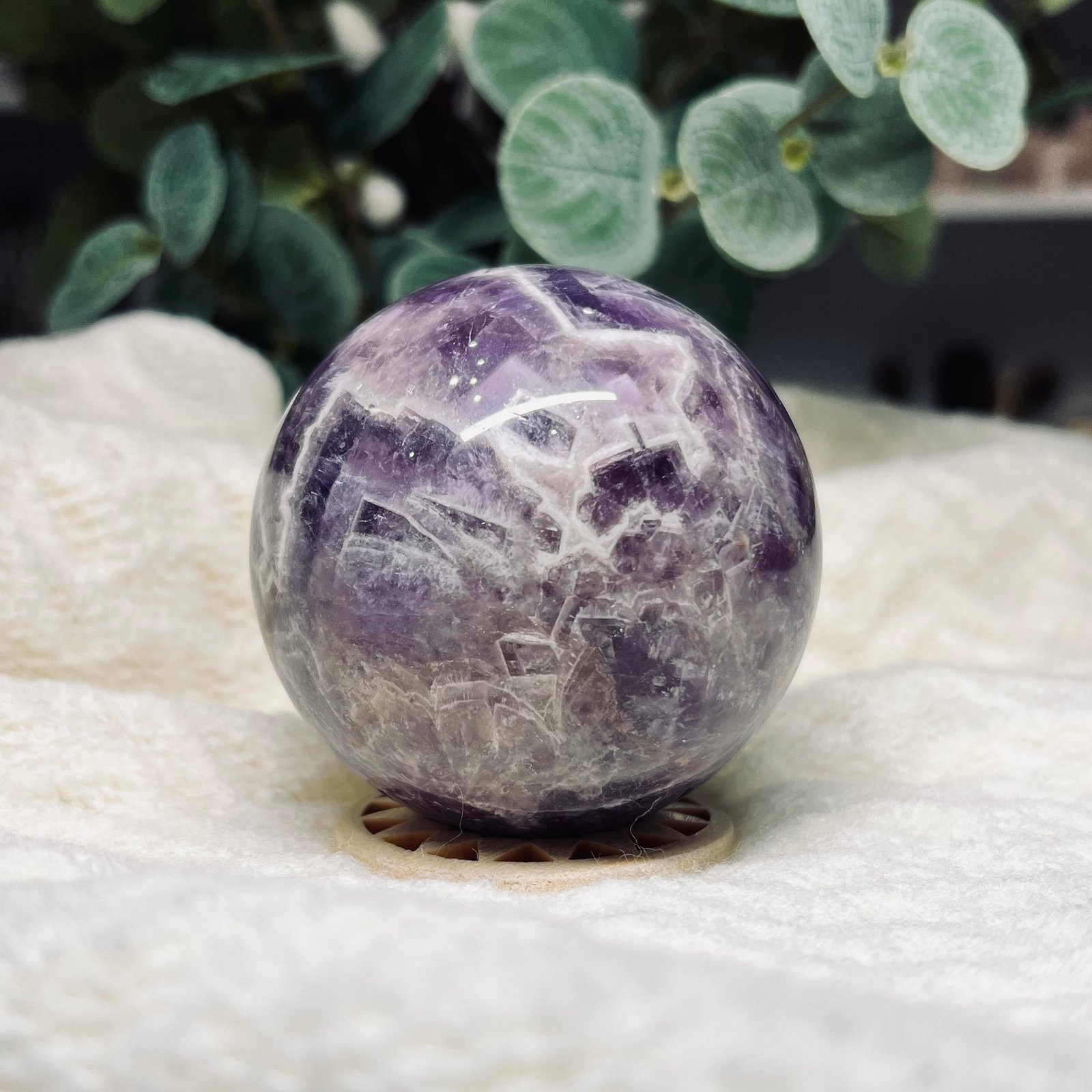 Chevron amethyst sphere A