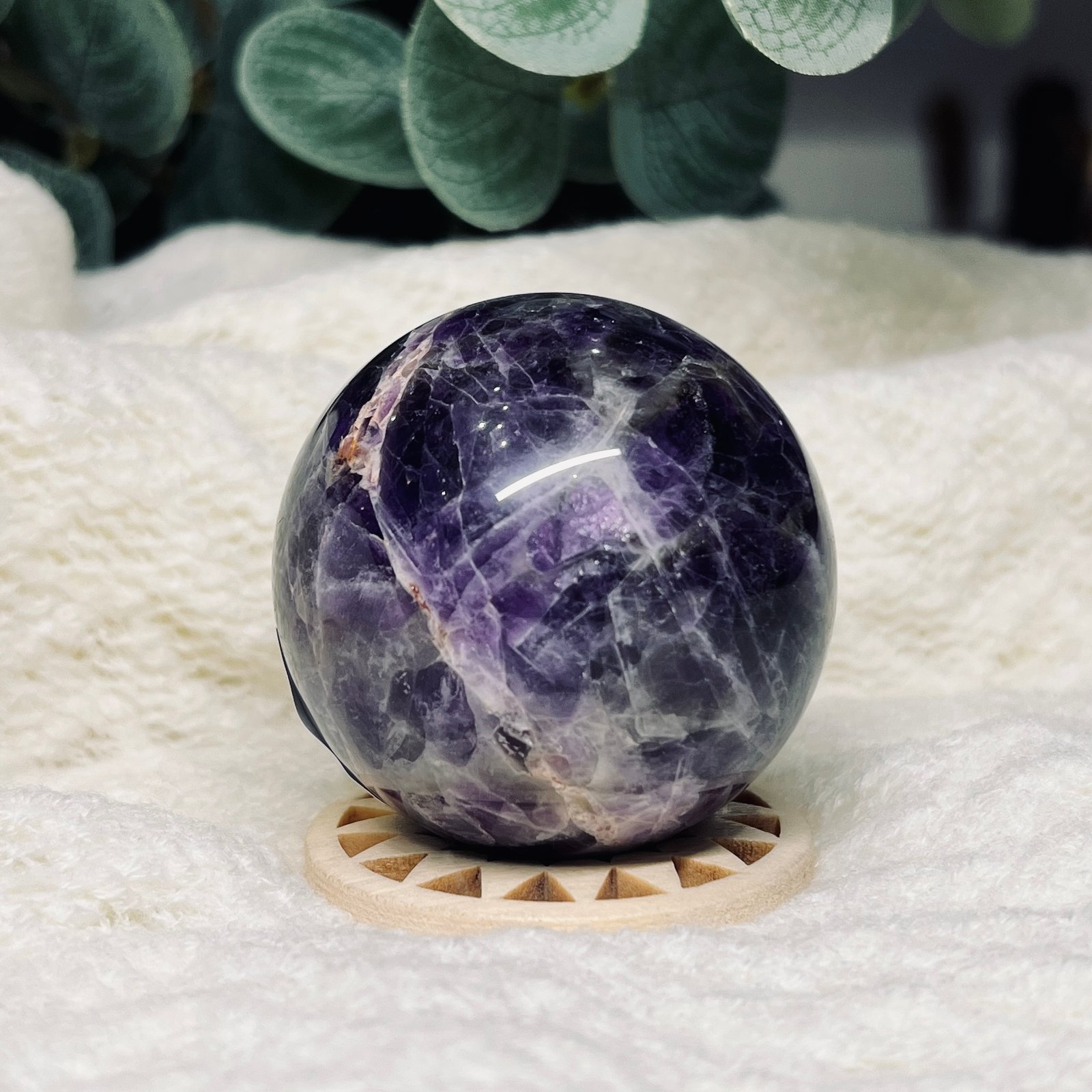 Chevron amethyst sphere B