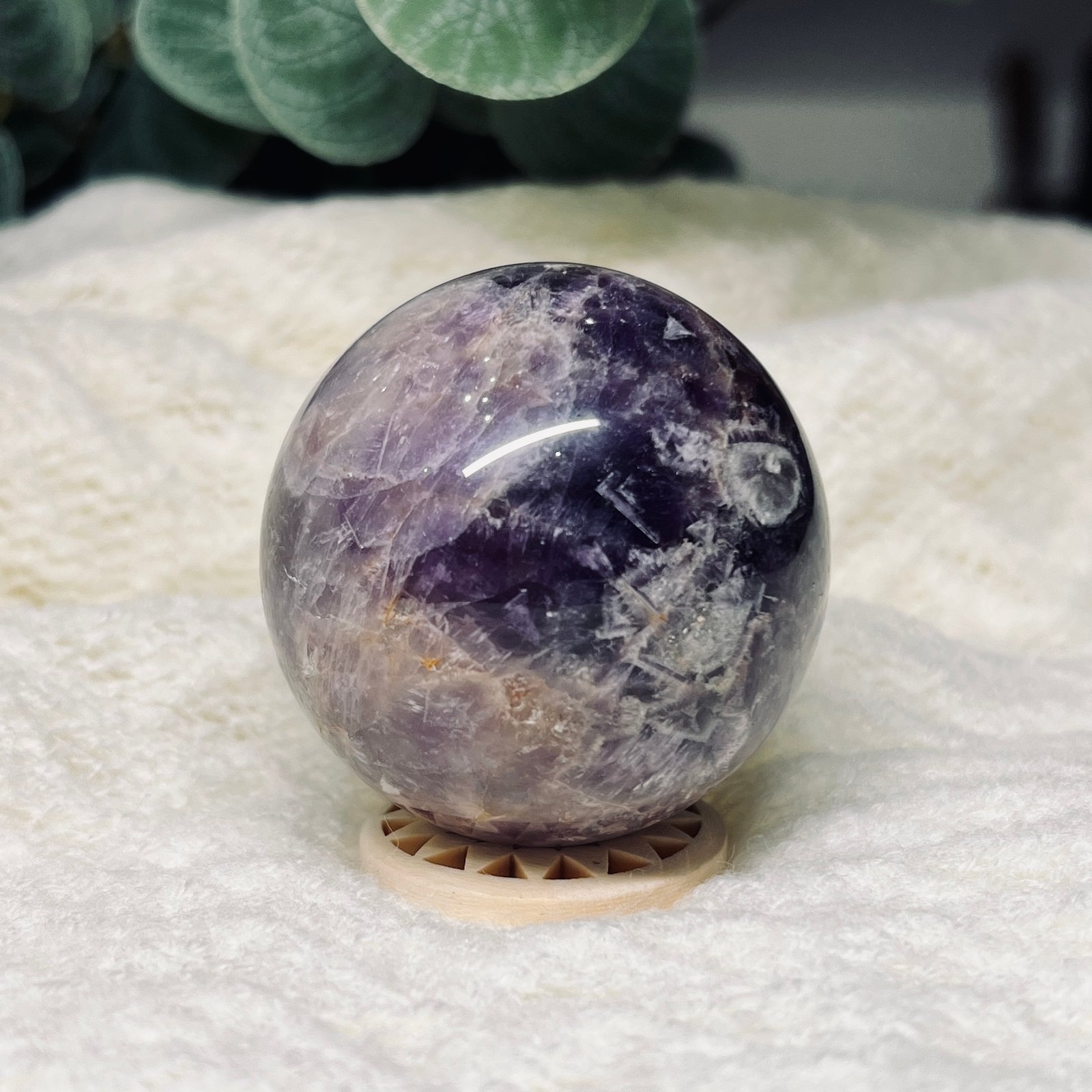 Chevron amethyst sphere C
