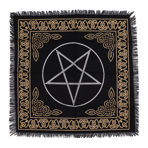 Pentagram fringed altar cloth 50 x 50cm, Mystic Grove UK