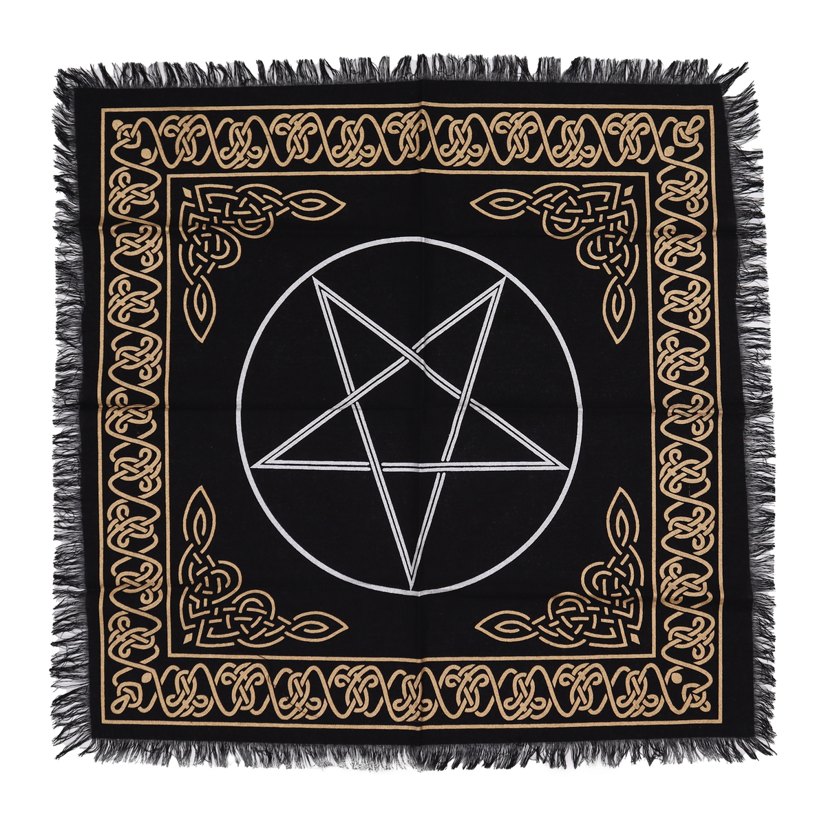 ALTC-01 Pentagram Altar Cloth Pentagram fringed altar cloth 50 x 50cm, Mystic Grove UK