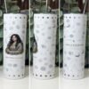 Arianrhod goddess tumbler 20oz skinny with straw, front, side and back views, Mystic Grove