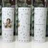 Artemis goddess tumbler 20oz skinny with straw, front, side and back views, Mystic Grove