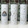 Danu goddess tumbler 20oz skinny with straw, front, side and back views, Mystic Grove