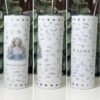 Luna goddess tumbler 20oz skinny with straw, front, side and back views, Mystic Grove