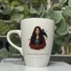 Morrigan Goddess Mug 13oz Morrigan goddess mug 13oz, picture side with her portrait and title, Mystic Grove