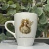 Blodeuwedd Goddess Mug 13oz Blodeuwedd goddess mug 13oz, picture side with her portrait and title, Mystic Grove