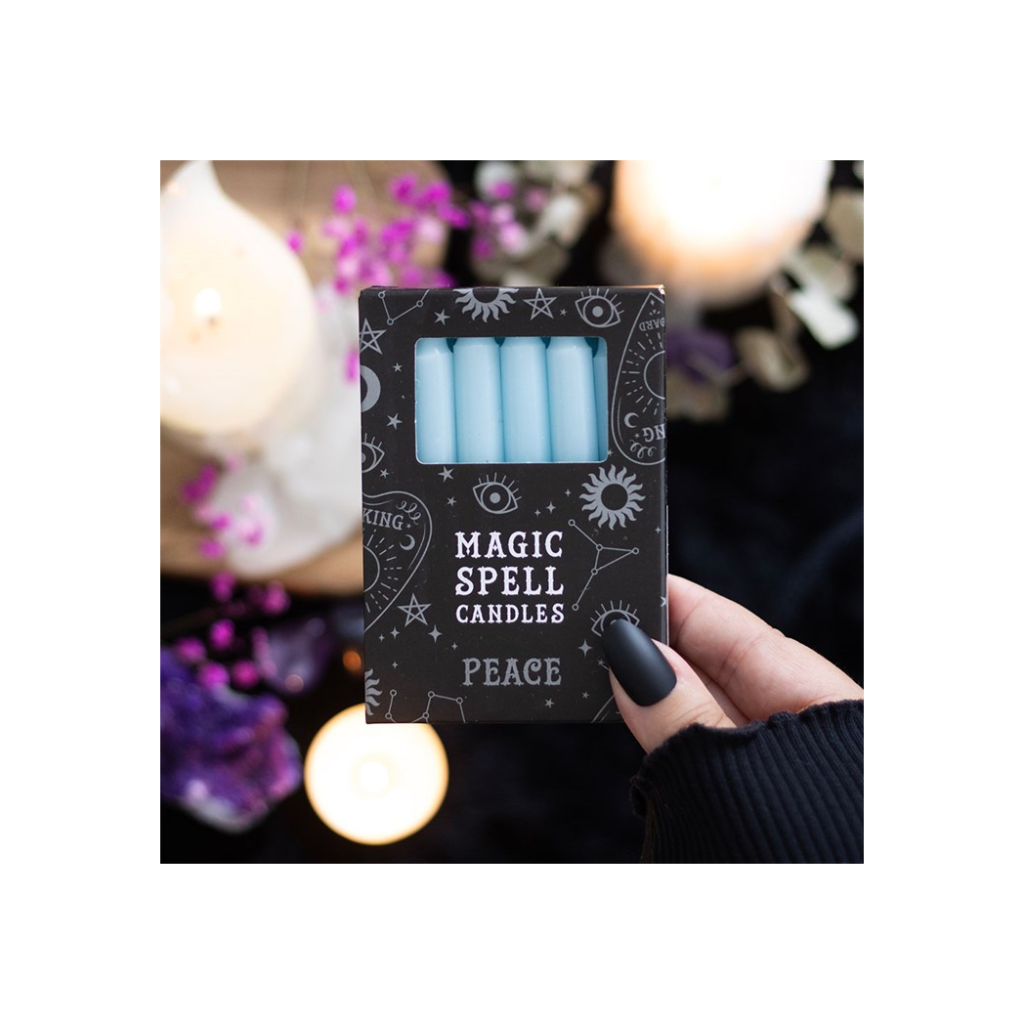 Light Blue spell candles for peace, box of 12