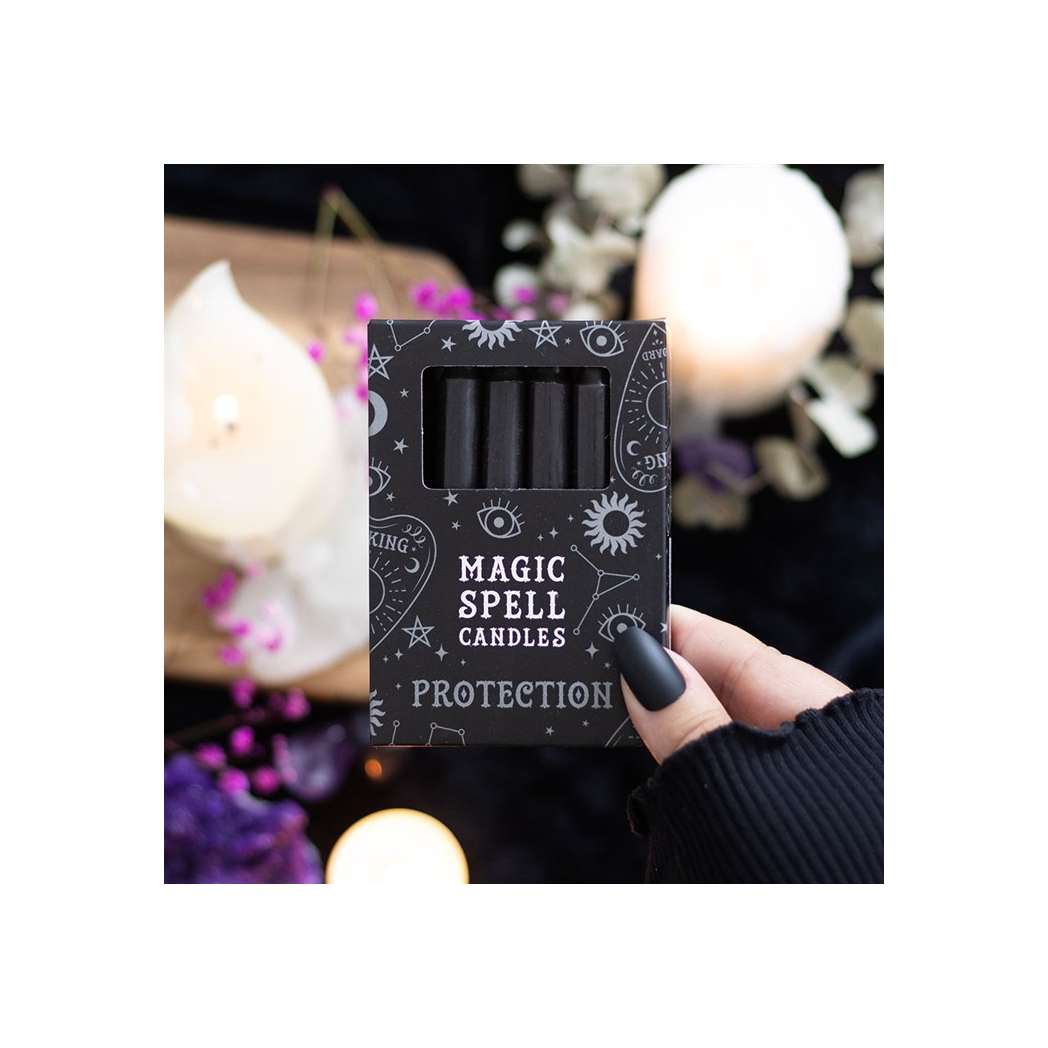 Black spell candles for protection, box of 12