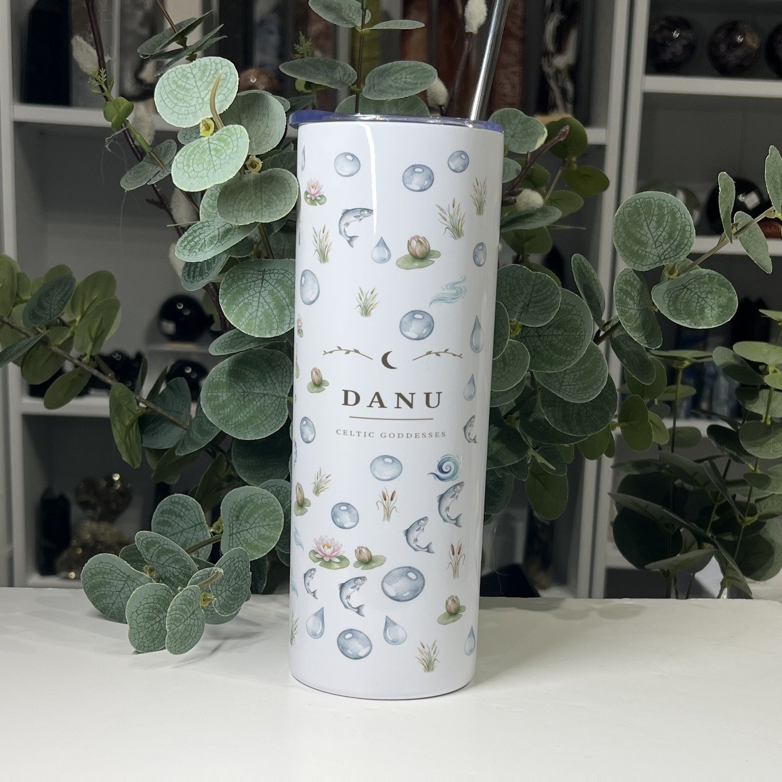 Danu goddess tumbler 20oz, back with her name