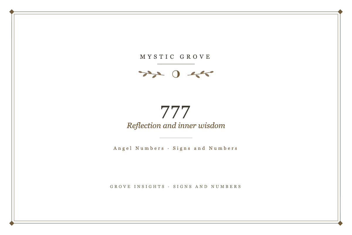 777 angel number meaning card: reflection and inner wisdom