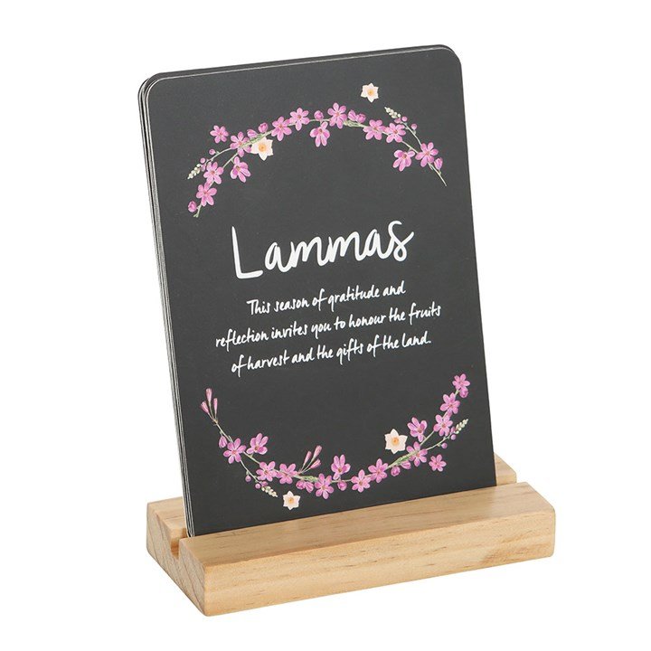 Wheel of the Year Altar Cards with Wooden Stand view 2