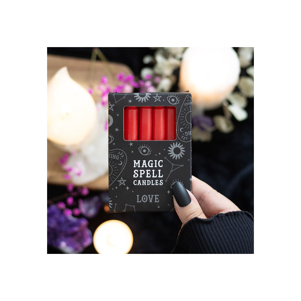 Red spell candles for love, box of 12