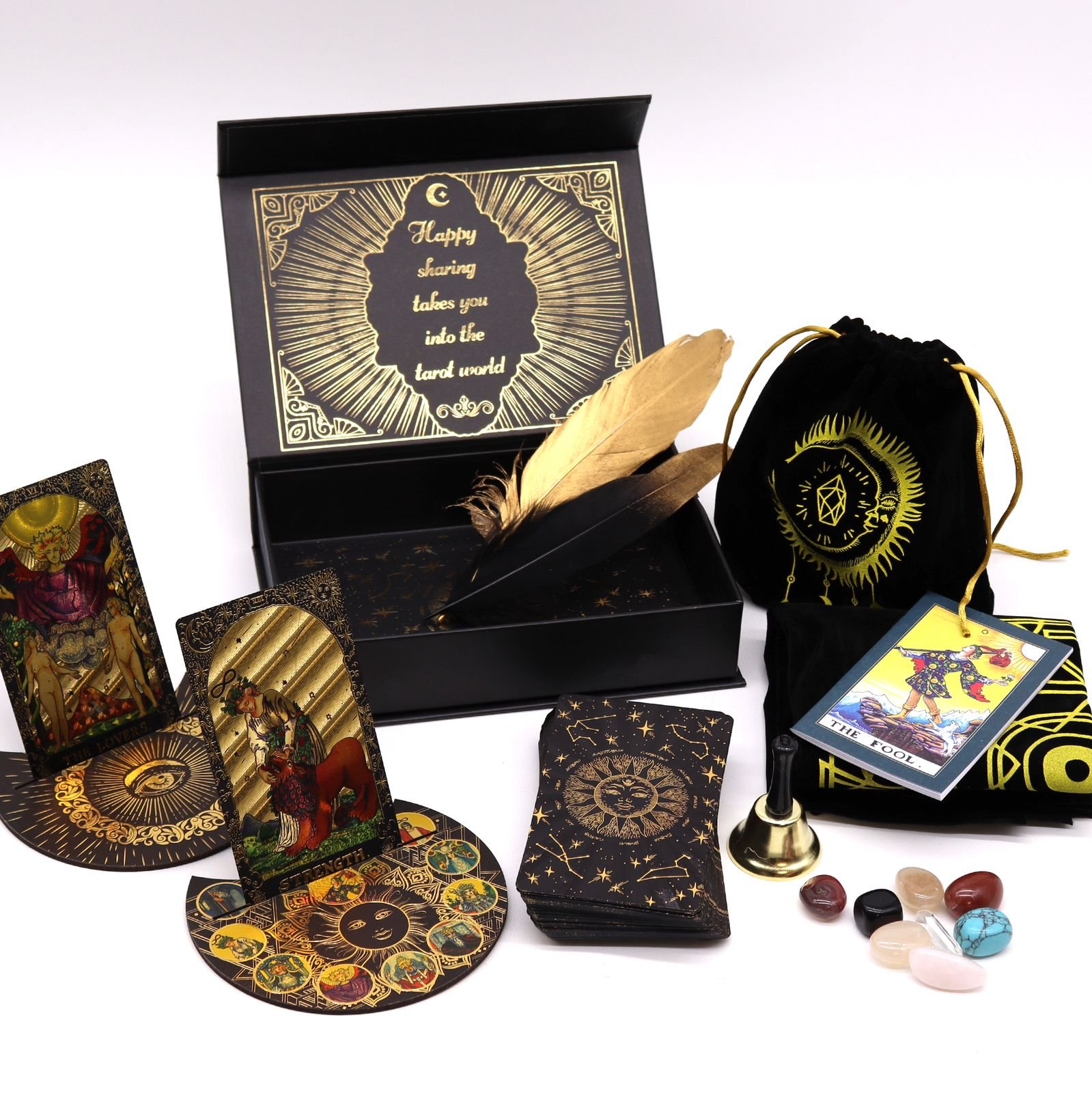 Let the Magic Begin - Gold Foil Tarot Deck - Gift Set