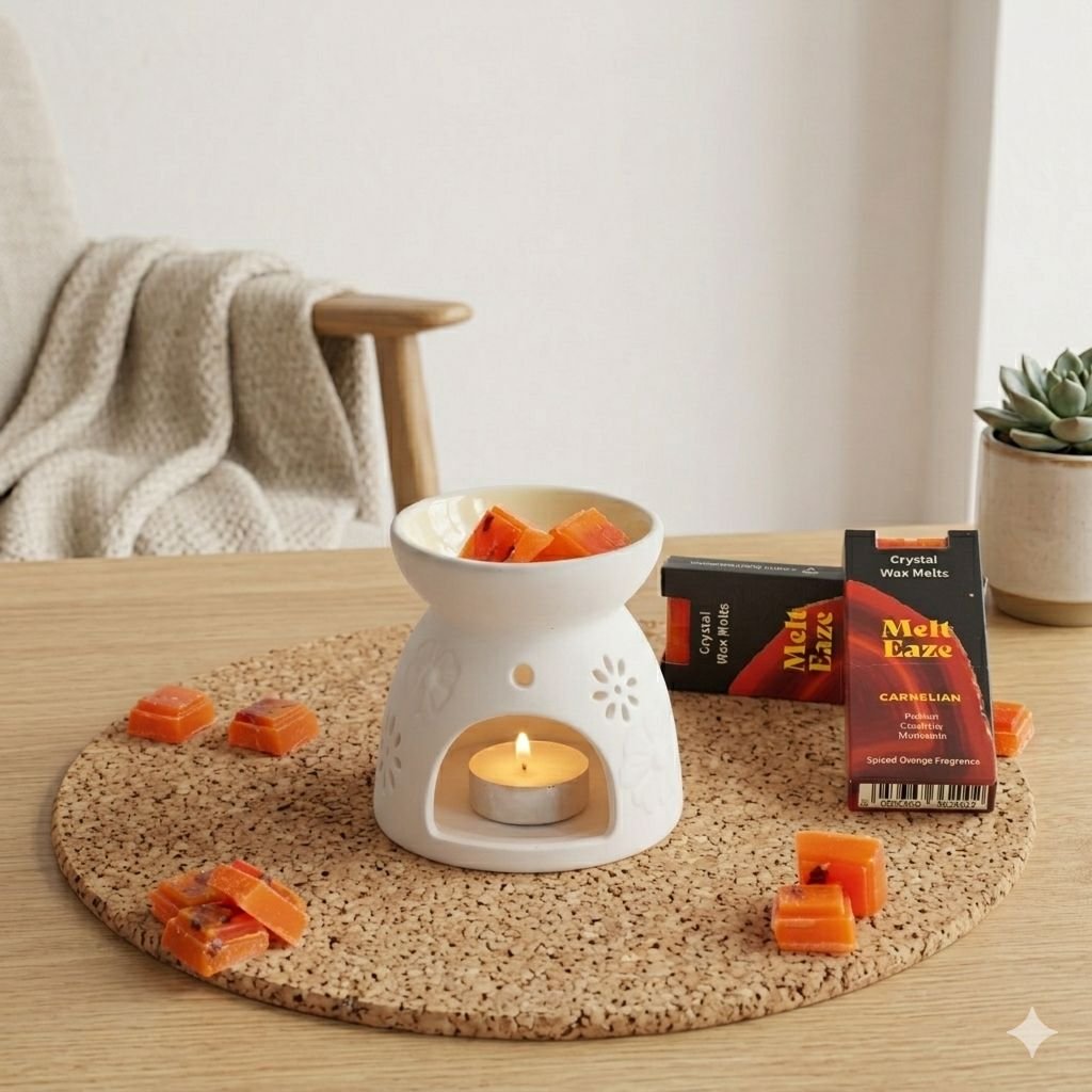 Spiced Orange Wax Melts 50g, Carnelian Fire Crystal Melt view 2
