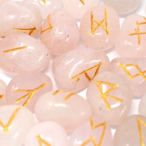 Home 2026 77 Runes Stone Set in Pouch - Rose Quartz