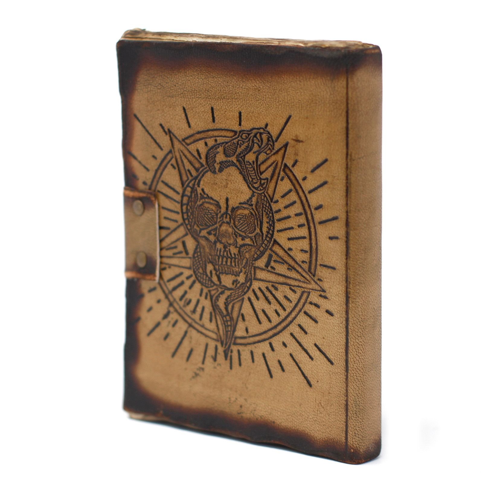 Pentagram and Skull Leather Journal, 18 x 13cm view 8