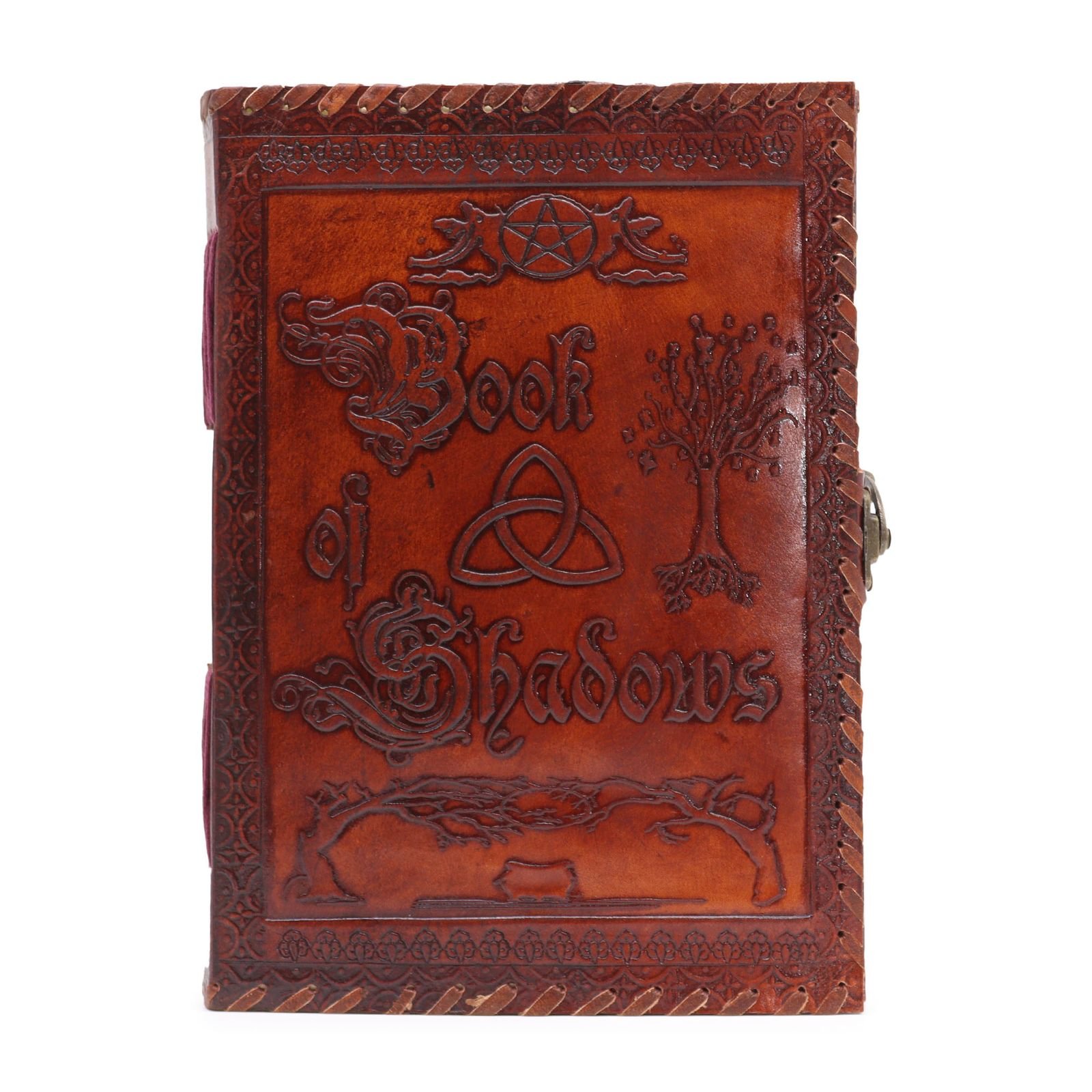 bG9jYWw6Ly9tZWRpYS85SC9DRC82MFIzMEMxRzZXVDNDRDlIL2ViZTE5NzRjLmpwZWc.jpg Large Leather Book of Shadows Dark Tan 25 x 18cm